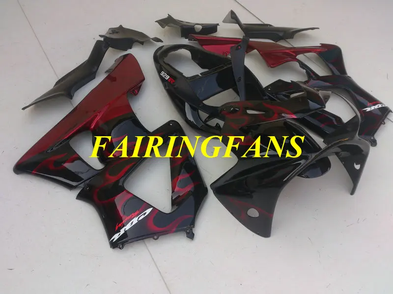 Инжекторный комплект для HONDA CBR900RR 929 00 01 CBR 900 RR CBR 900RR 2000 2001 Красный Пламя Обтекатели на кузов+ подарки HE26