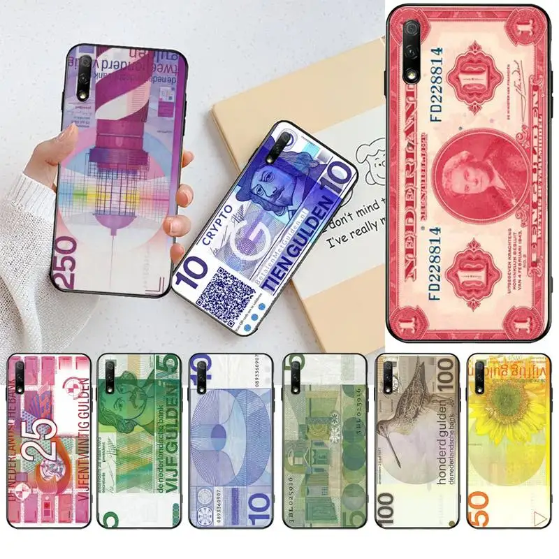 Голландский гульден деньги ТПУ Черный чехол для телефона корпус Huawei Nova 6se 7 7pro 7se