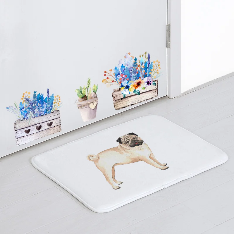 

Anti-Fatigue Dog Welcome Door Mat Norwegian Lundehund Keeshond Boxer Pug Living Room Decorative Blanket Non-Slip Bathroom Mat