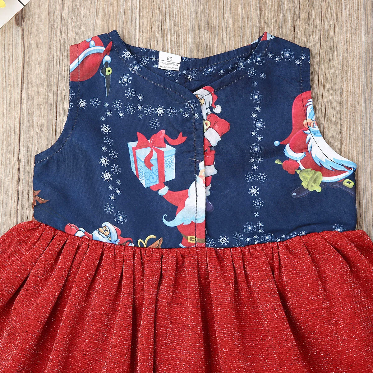 Рождественское красное платье для девочки преддошкольного возраста от 1 до 6 лет вечерние платья-пачки без рукавов с изображением Санта Клауса Рождественские костюмы для девочек