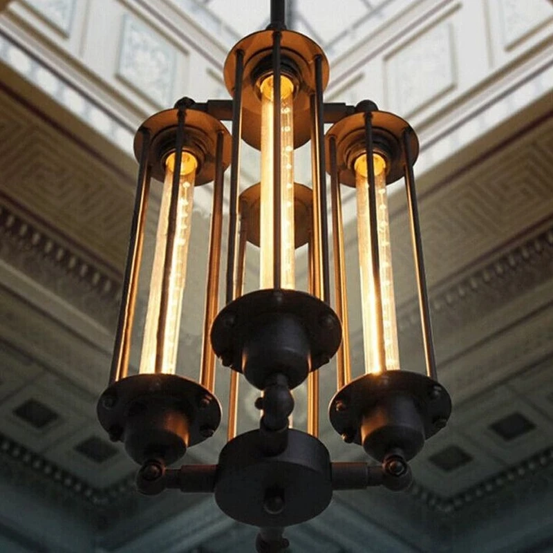 4 головки Винтаж ретро ресторан подвесной светильник s кантри Стиль Edison лампа в