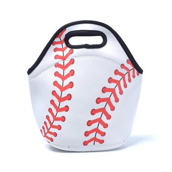 

5PCS Neoprene Casual Baseball Design Food Carrier, Portable Yellow And White Sports Lunch Box in DieCut DOM109509