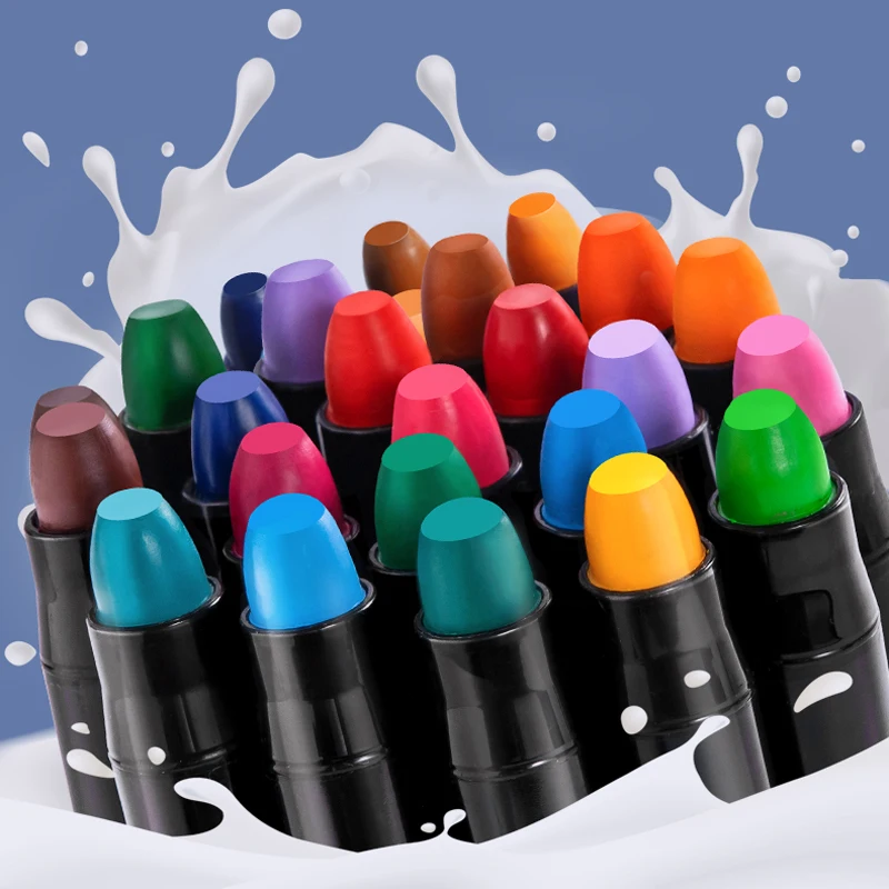 

36pcs Kids Washable Crayons Non Toxic Silky Washable Twistable Gel Large Crayon Safe for Baby Children Pastel Watercolor Art Kit