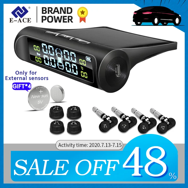 Умная автомобильная система контроля давления в шинах TPMS цифровой дисплей