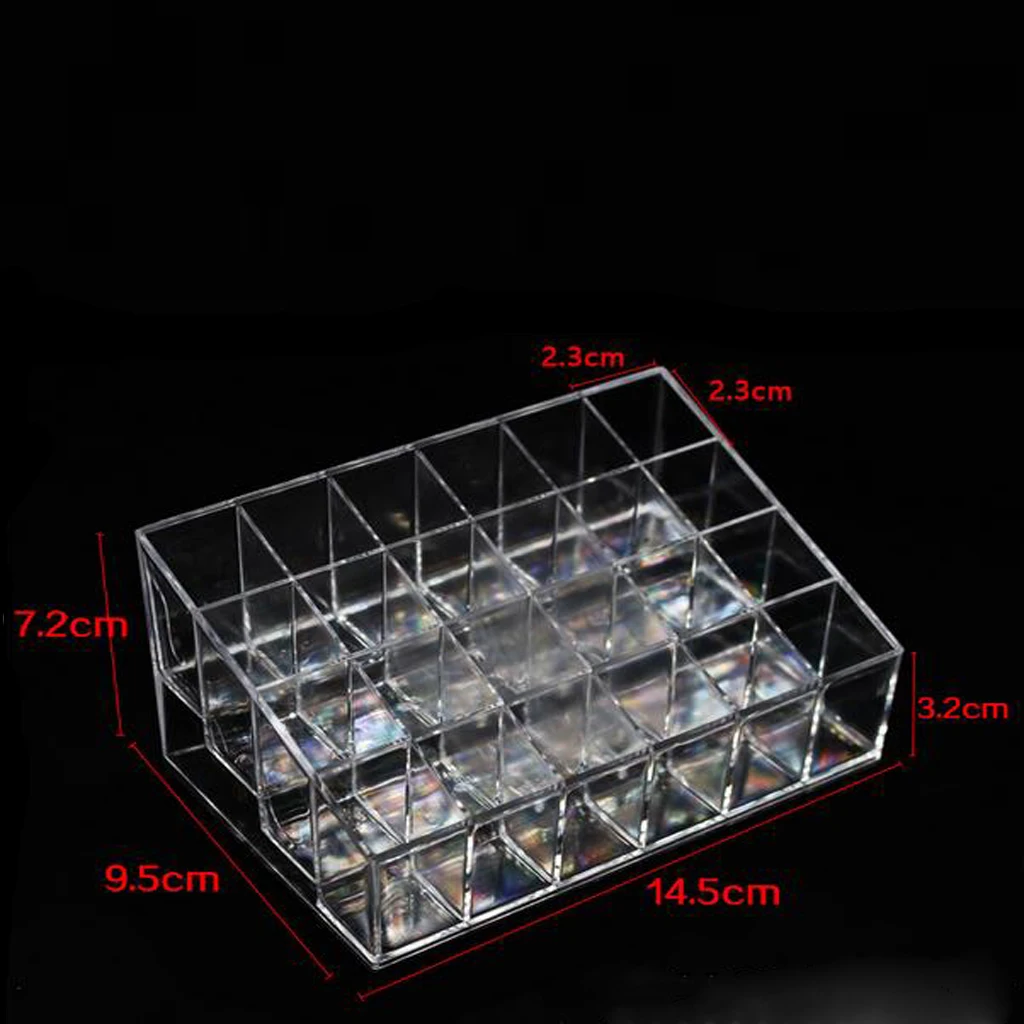 Lipsticks Organizer,Clear Acrylic Stander 24 Slots Lipstick Holder Cosmetic Case Makeup Organiser Lipgloss Dispaly Stand