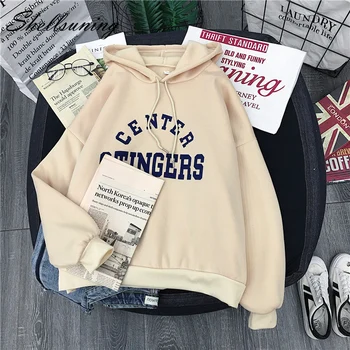 

Shellsuning Hoodies Leisure Letter Printed Long Sleeve Sweatshirts Womens Pullover Soft Cotton Cute New Korean Style Ladies Coat