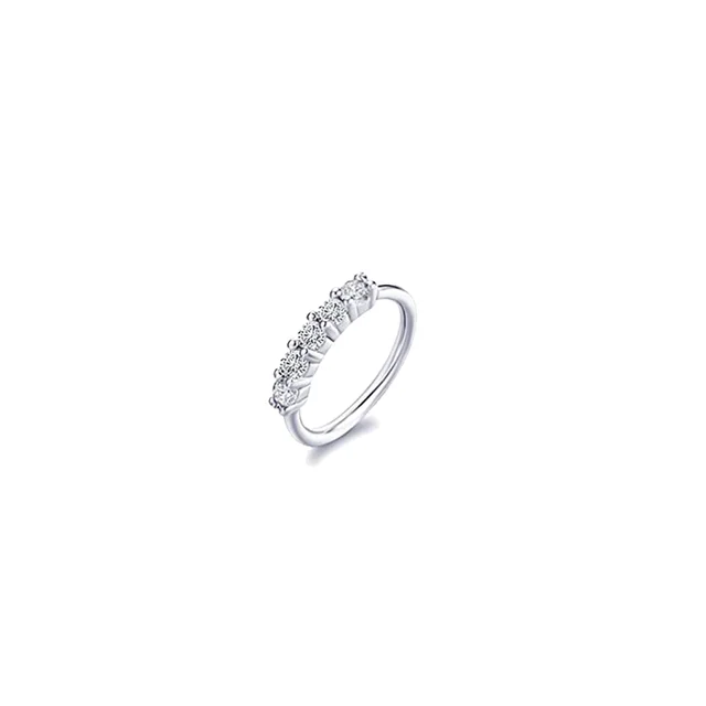 Nose Piercing Hoop Ring Hinged Segment Zircon Septum Piercing Opal Ear Cartilage Tragus Helix Lip Nariz Pircing Cuff Goth Hoop style9-silver