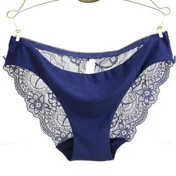 

Women Lace Sexy Panties Ultra-Thin Transparent Flower Embroidered Patterned Underwear Seamless Briefs #2618