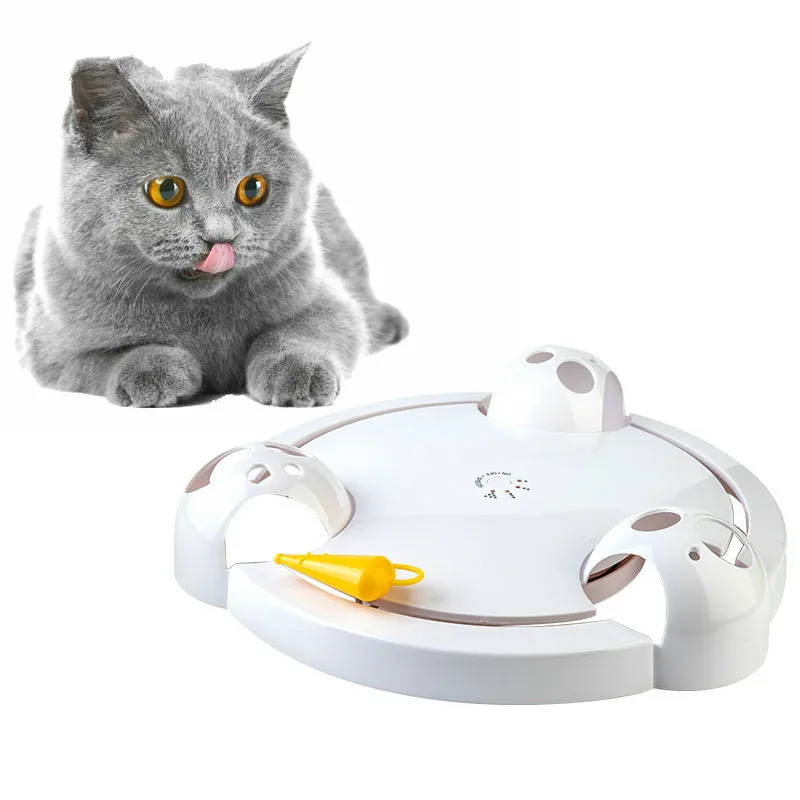 

Funny interactive cat pet toys automatic rotation play teaser plate mice ch electric toy exercise