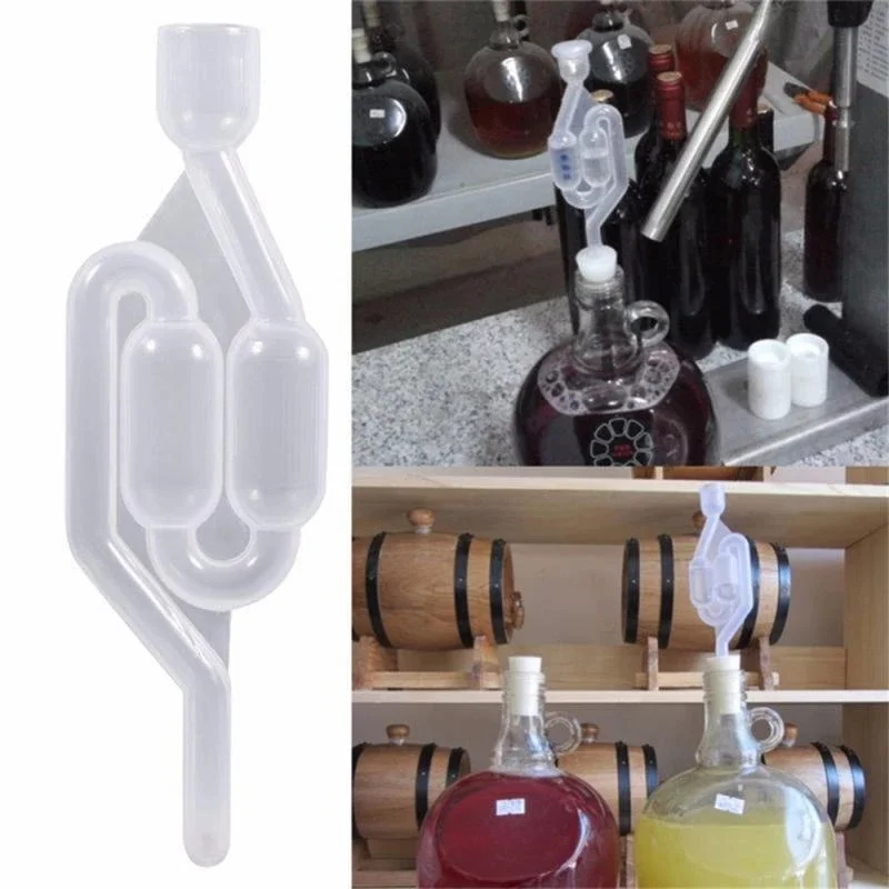 S-Shape Airlocks ,Homebrew Bubble Airlock Carboys Stopper & Fermenter Seal Valve with Food Grade Grommets Wine Making