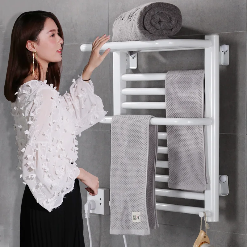 Towel Dryer Intelligent Electric Towel Warmer Heated Towel Rail Batroom  Accessories Wall Mounted Towel Rack towel bar bathroom - AliExpress