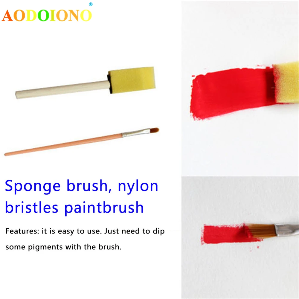 29 PCS Children Kids Painting Sponge Brush Creative Graffiti Puzzle Early Childhood Education Toys DIY Painting Drawing Set