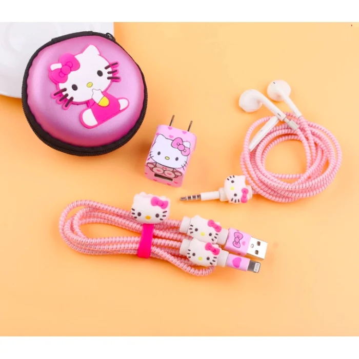 Прекрасный мультяшный usb-кабель DIY наклейки для зарядного устройства защитная сумка-чехол Защита провода крышка протектор для iPhone X/Xs зарядное устройство