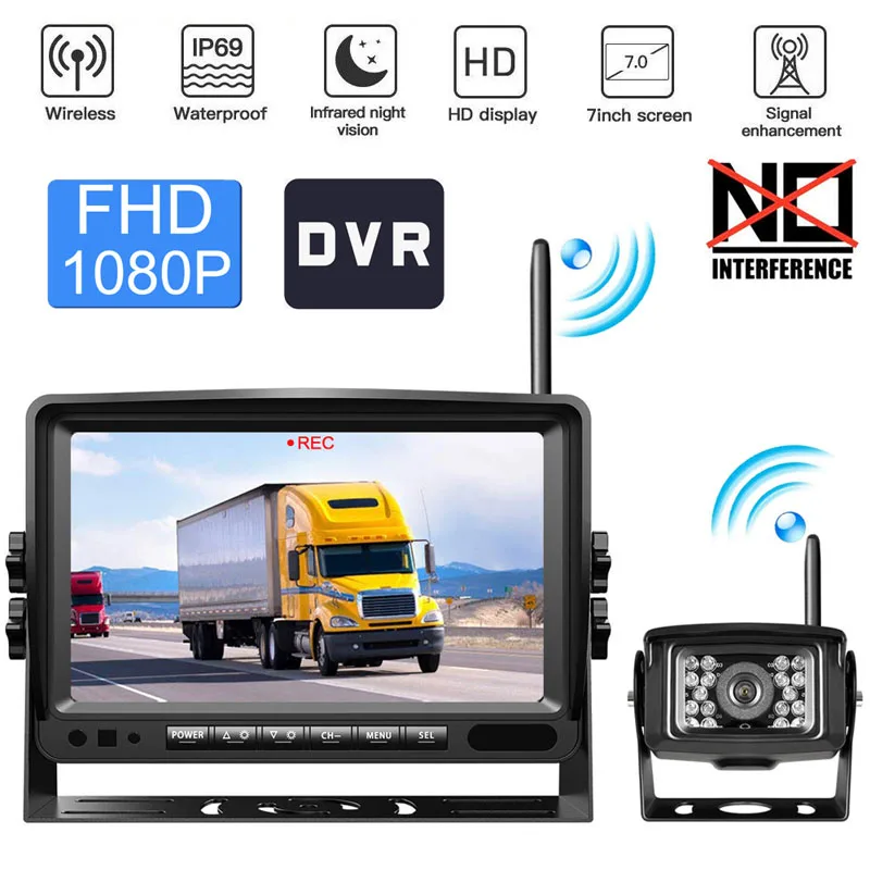 YuanTing FHD 1080P цифровой беспроводной авто светодиодный резервный камера с " DVR монитор Сплит/Quard экран для пикапов грузовиков трейлеров - Название цвета: YC