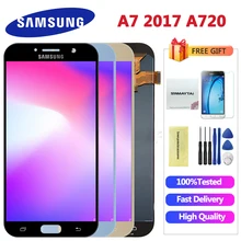 5,7 дюймов A720 ЖК-дисплей для Pantalla samsung A7 A720F A720M SM-A720F ЖК-дисплей Дисплей кодирующий преобразователь сенсорного экрана в сборе Замена