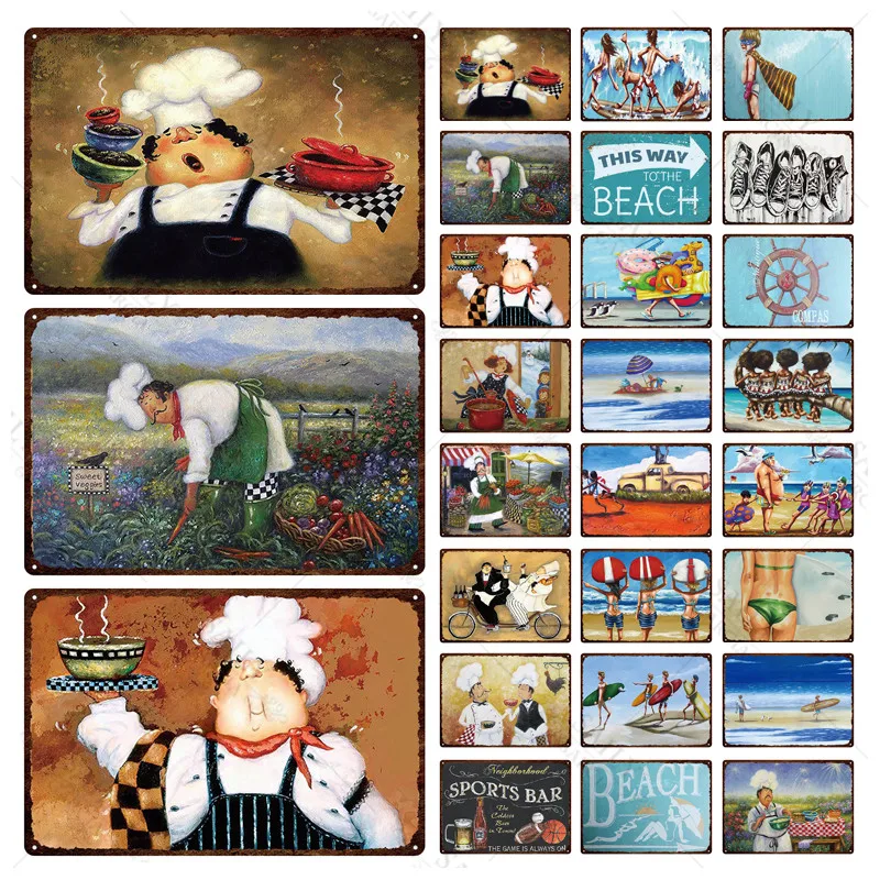 

Символ для кухни, кофе, продуктов, оловянный металлический винтажный стильный постер для пекарни, кухни, паба, бара, металлические пластины для гостиной