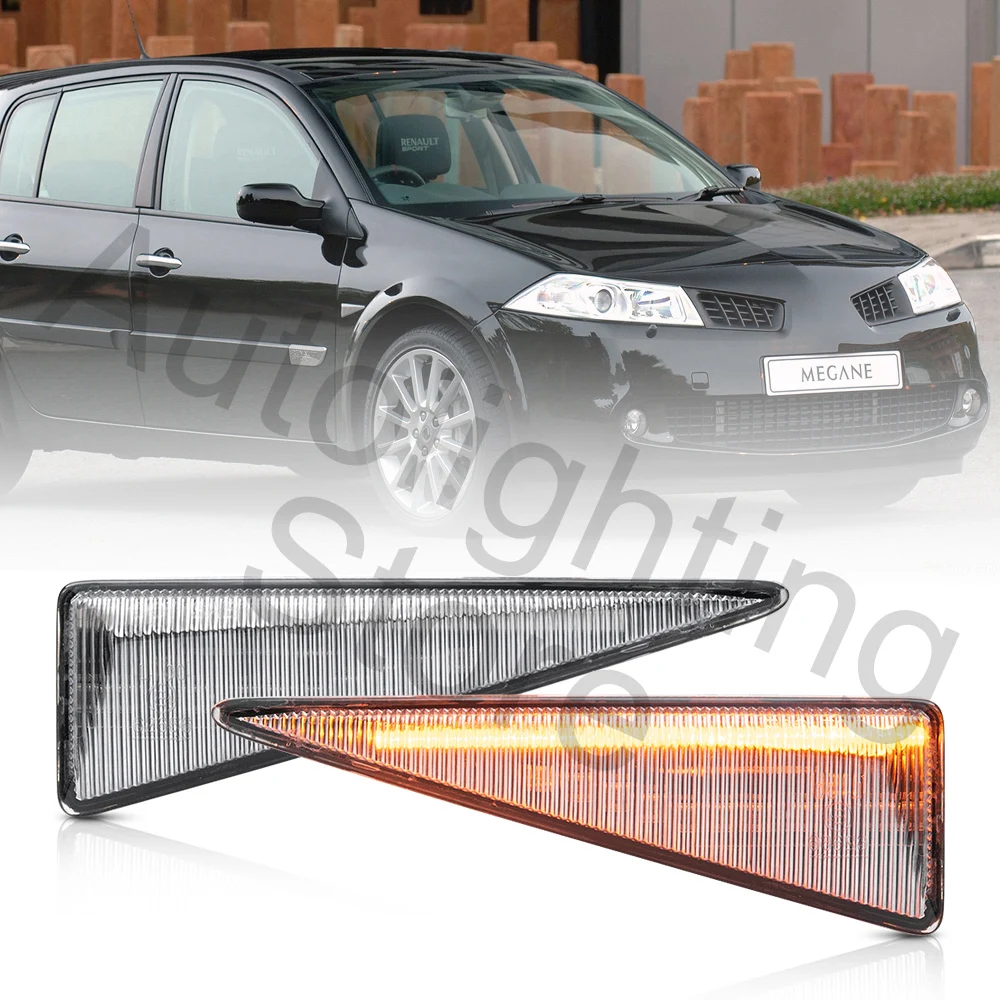 2xClear Lens Led Amber Fender Side Indicator Light Turn Signal Lam For