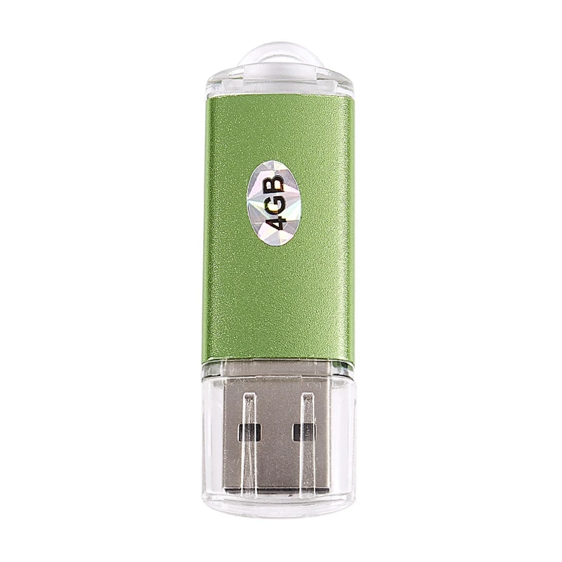 2 шт 4 Гб металлический USB 2,0 флэш U диск, зеленый и розовый красный