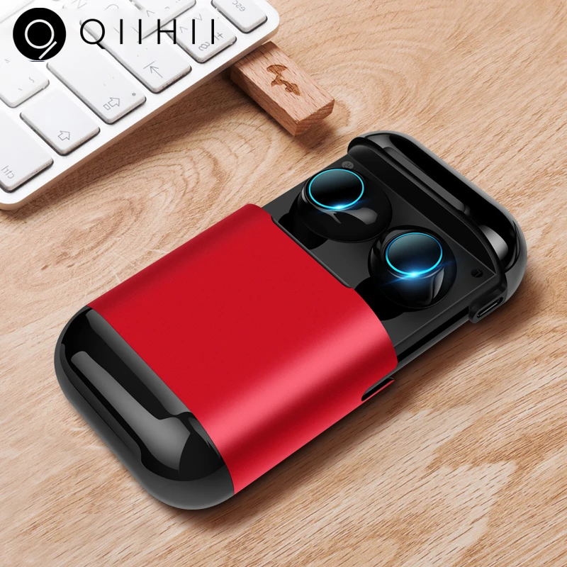 

QIIHII Bluetooth 5.0 Earphone Earbuds Wireless Bluetooth Headphone Stereo Headset Bluetooth Earphone With Mic And Charging Box