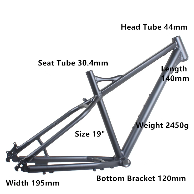 Bicycle Frame 26 Inch Ultra-wide Snowmobile Aluminum Frame 26x4.0/4.5/4.9 Fat Tire Bike ATV Bicycle Fatbike Seat Post 30.4mm Weight 2450g