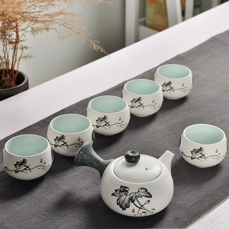 Chinese Travel Kung Fu 7pcs Tea Sets Ceramic Portable Porcelain Service