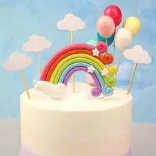 Aliexpress - 1pc Rainbow Cake Toppers Plugin Unicorn Cloud Egg Balloon Kids Cupcake Topper Wedding Flags Party Birthday Party Decor Unic O2L4
