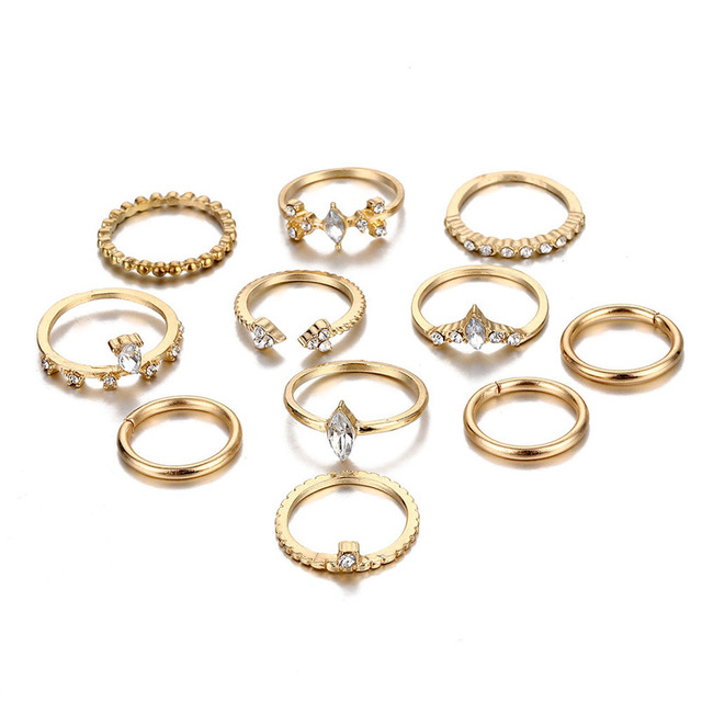 Bohemian Matching Rings for Women Anillos Jewelry Sets Gold Bague Femme Christmas Ring Set Ringen Fashion Teen Girls