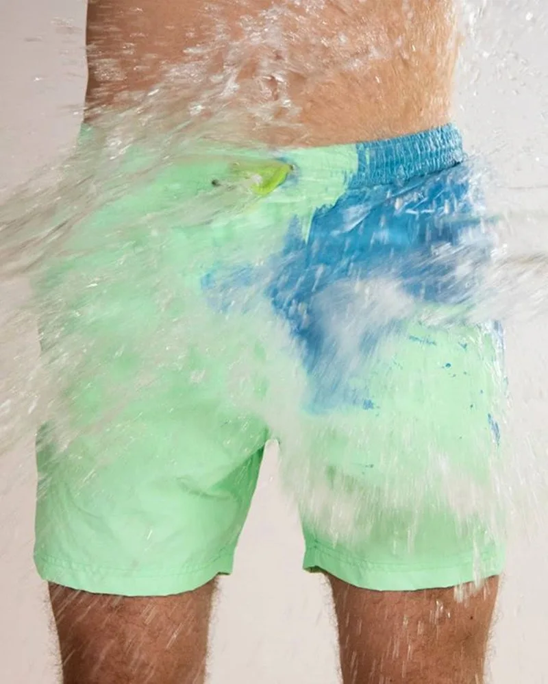 Magische Veränderung Farbe Strand Shorts Männer Badehose Bademode Schnell Trocken Baden