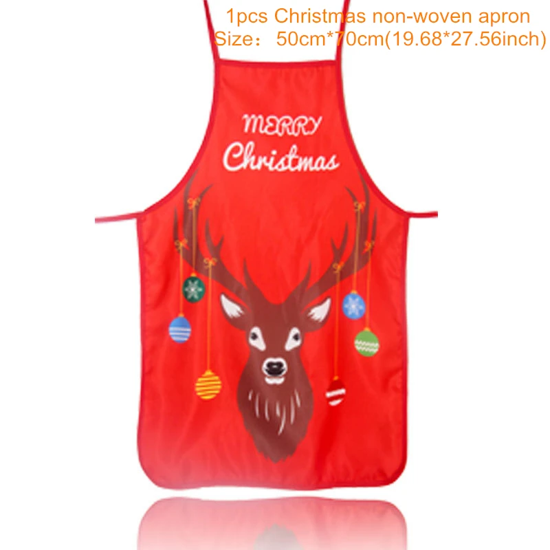 0132-4 elk 1 шт. веселый новогодний фартук 50*70 см рождественские украшения для дома Natale Noel Navidad Новогодние рождественские украшения для дома - Цвет: 0132-4 elk