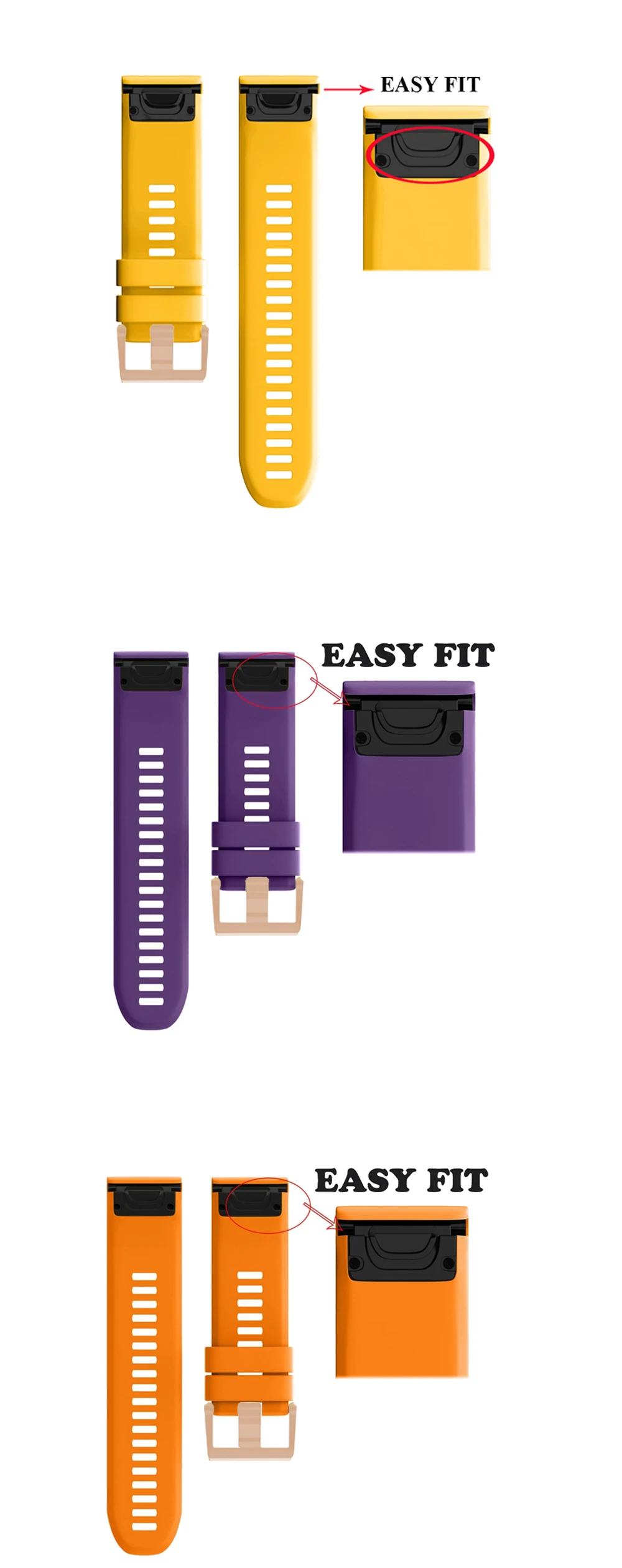 20mm Smart Watch Band Straps For Garmin Fenix 7S/5S Plus/6S/6S Pro Quick Release Strap Silicone Bracelet Rose gold Accessories