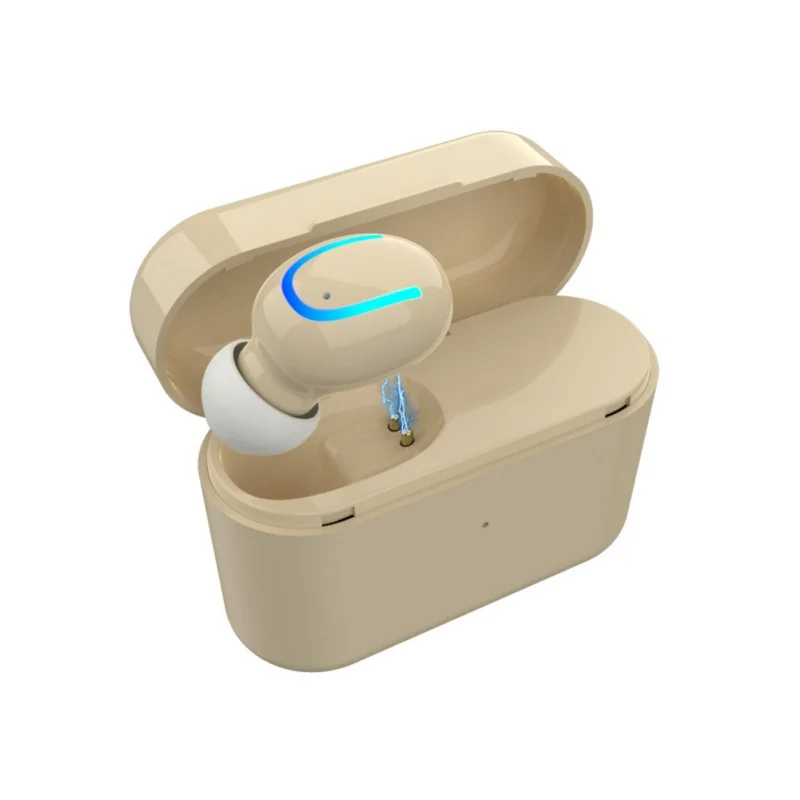 Беспроводные наушники-вкладыши Bluetooth 4,2 с шумоподавлением, портативные спортивные наушники для вождения и бега, наушники-вкладыши с одним ухом 5VV - Цвет: Glod