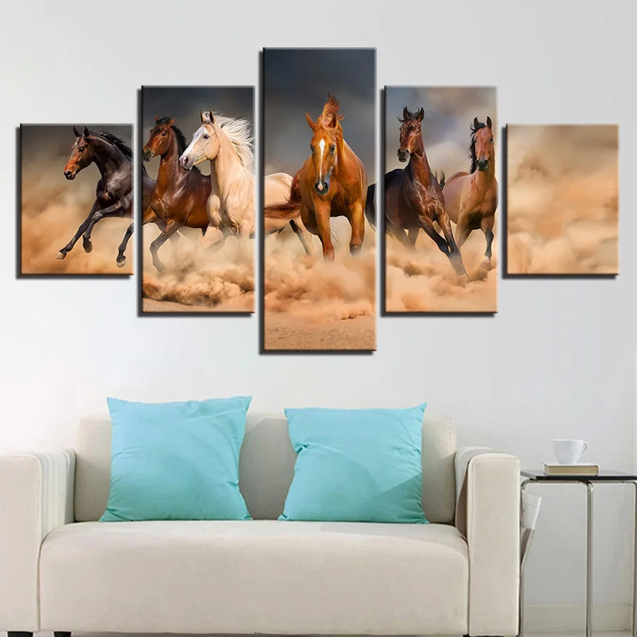 Алмазная вышивка Running horse 5 шт. полноразмерная круглая картина из страз сделай сам