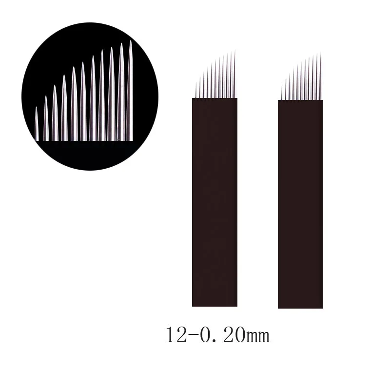

Laminas Thin 0.20mm Nano 12 Pontas Microblading Needles Permanent Makeup Eyebrow Tattoo Needle Blade Microblade 3D Embroidery