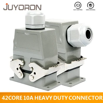 

10A 42core Heavy Duty connector 42 core Cold Pressure HDC-HDD-042 Rectangular Aviation Plug Socket Industrial Waterproof Socket