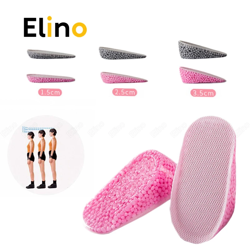 

Silicone Gel Height Increase Insoles for Women Men Heel Lifting Inserts Shoe Pads Invisible Heighten Foot Care Protector Cushion