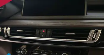 

Matt Chrome Dashboard Console AC Air Vent cover trim For BMW X5 F15 X6 F16 2015