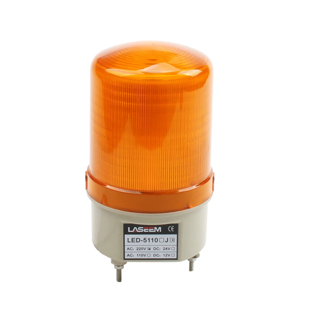 AC110V 220 в 12 В 24 В LED-5110J Проводная вспышка стробоскоп мигающая сирена звук и тихий сигнал тревоги 2в1 промышленный Предупреждение ющий светильник с сигнализацией