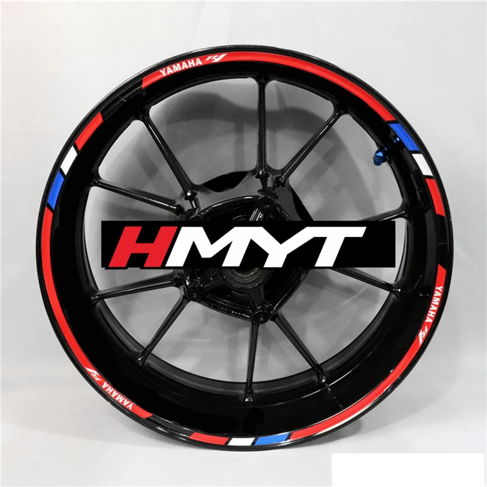 BF Для Yamaha R1 r1m мотоцикл Модифицированная наклейка на ступицу колеса Водонепроницаемый светоотражающий обод колеса наклейка цветной край колеса полосы - Цвет: BF