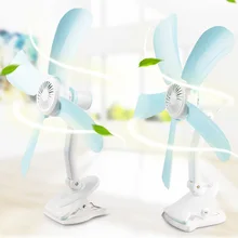 Мини-вентилятор бесшумный большой объем воздуха пятилистный вентилятор с зажимом