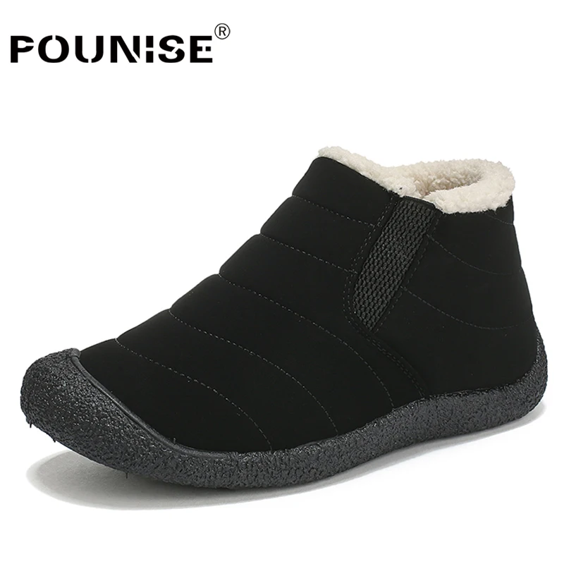 black fur 506 Мужские Ботинки Зимняя обувь с мехом модная кожаная обувь мужская обувь повседневные ботильоны мужские зимние кроссовки размера плюс 39-48 - Цвет: black fur 506