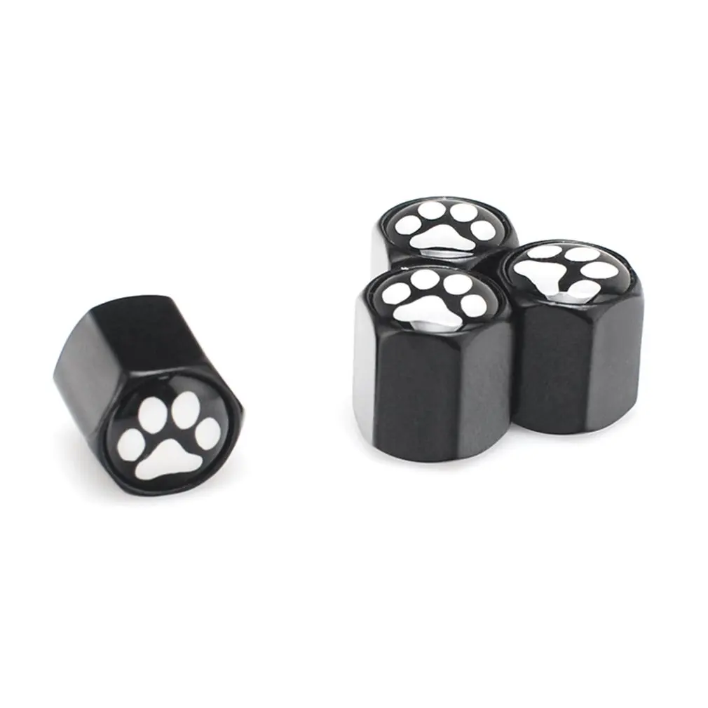 4PCS Footprint Bear Claw Buckle Tire Decoration Corrosion Resistant Durable Anti-metal Installation Tire Cap