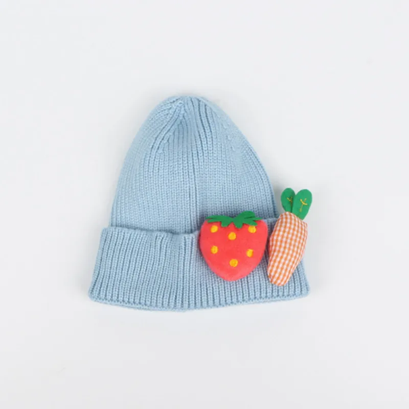 Зимние новые стильные детские утолщенные вязанные шапочки Skullies карамельного цвета клубники, шапка бини для детей и взрослых 07 - Цвет: Многоцветный