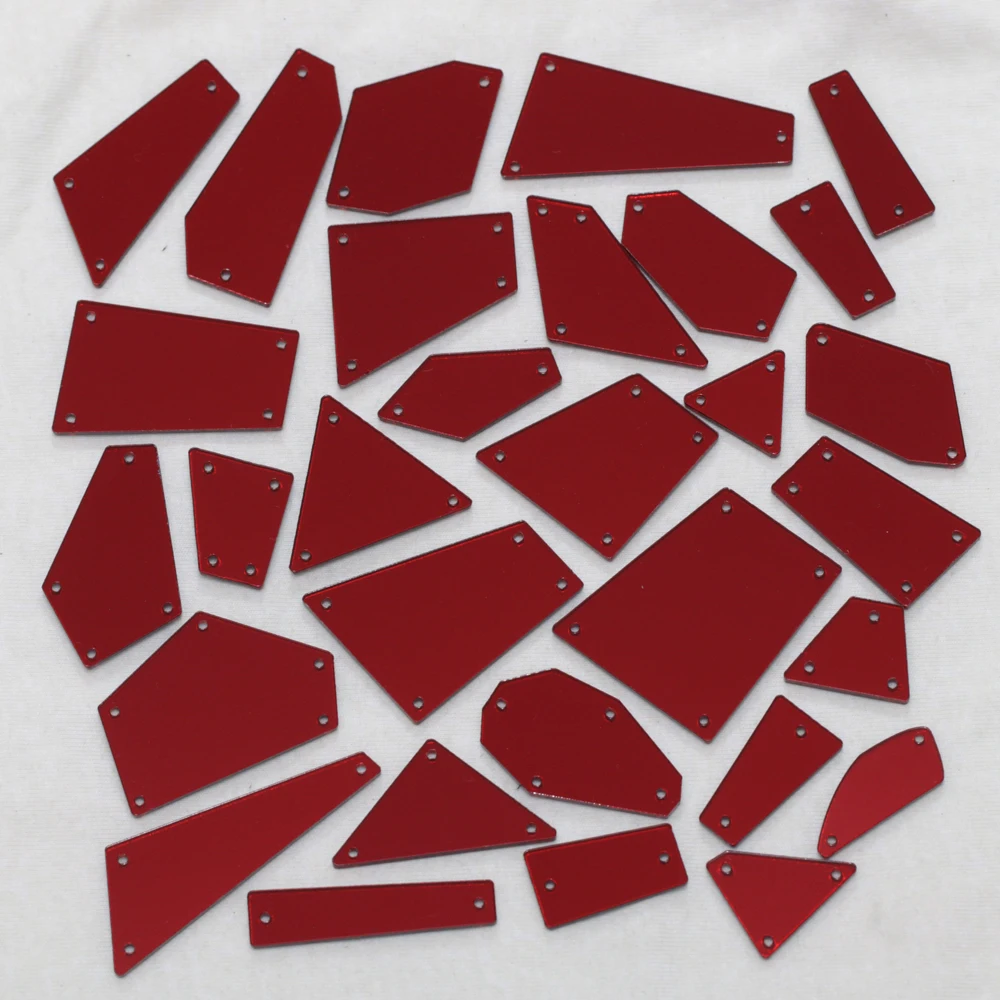 

Siam Acrylic Mirror Sew On Rhinestones DIY Flatback Mirror Acryl Sew On Stones with Holes For Sewing