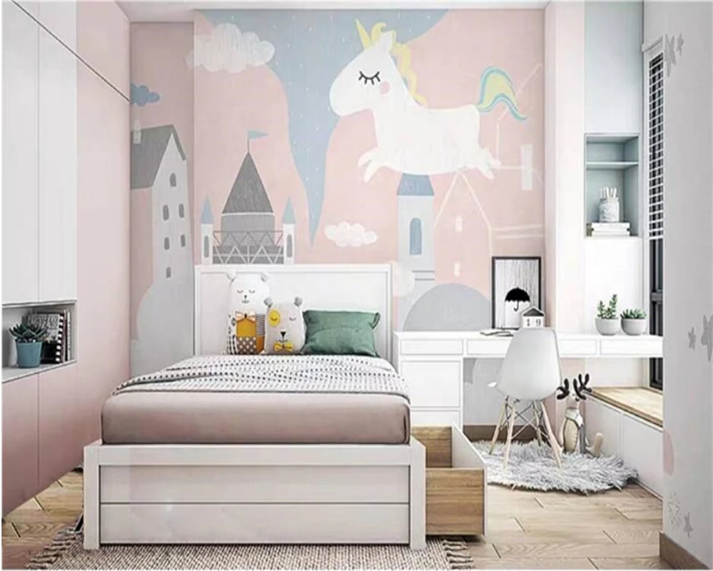 Обои для детской комнаты теплые обои мальчиков и девочек в стиле единорога|Обои| |