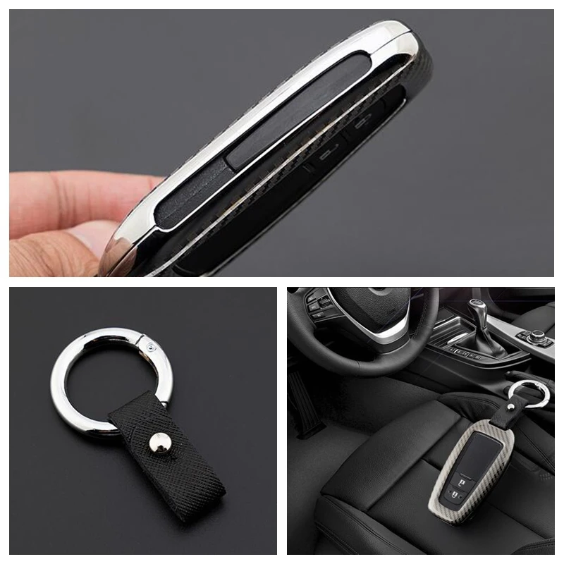 Carbon Fiber Alloy Remote Keyless Shell Cover For Toyota Camry 8th Universal Car Key Case Cover Interior Accessories