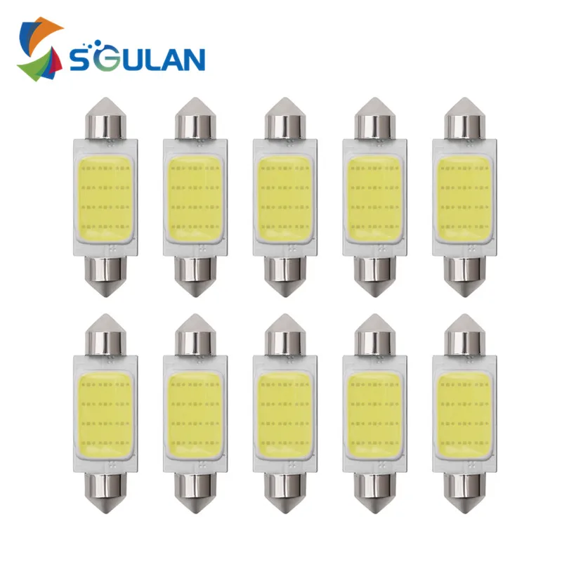 

10x Festoon C5W led Bulb 31/36/39/41mm NO Error Car COB LED small light C10W White Auto Interior Lamp Car Dome reading Map Light