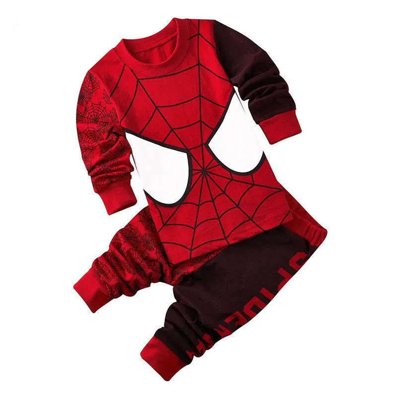 Одежда для маленьких мальчиков с рисунком «мстители»; одежда для сна для девочек; комплекты для детей с человеком-пауком; детские пижамы; комплект одежды для малышей с принтом «Человек-паук»