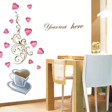 Кофейная история съемные составные наклейки на стену стеклянный шкаф зеркало для плитки креативная домашняя клейкая бумага оптом AY933