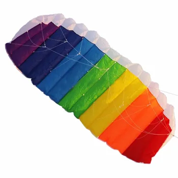 

1.4m Parafoil kites flying rainbow Sports Beach stunt kite with handle ripstop nylon party favor