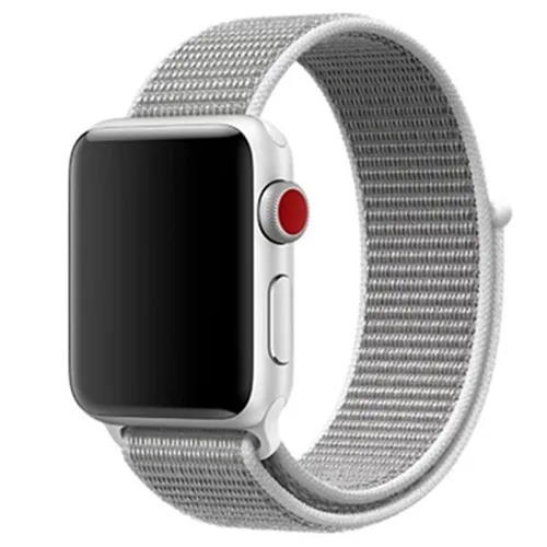 Нейлоновый ремешок для Apple Watch band 42 мм 38 мм iWatch 4 band 44 мм 40 мм Браслет спортивная петля ремешок для часов correa ремень дышащий - Цвет ремешка: Pearl